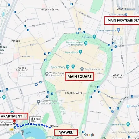 公寓 Castle View Krasinskiego Avenue 克拉科夫